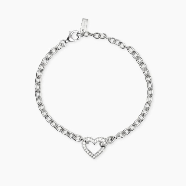 MABINA 534102 Bracciale con catena rolò e cuore