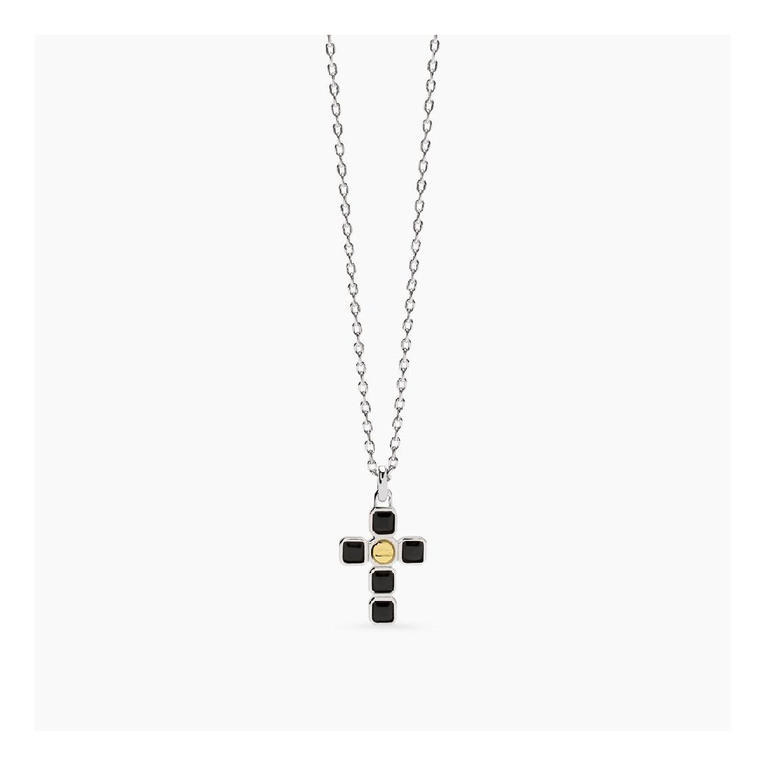 MABINA 553819 - Collana in argento 925/°°° elemento placcato oro 18Kt e zircone