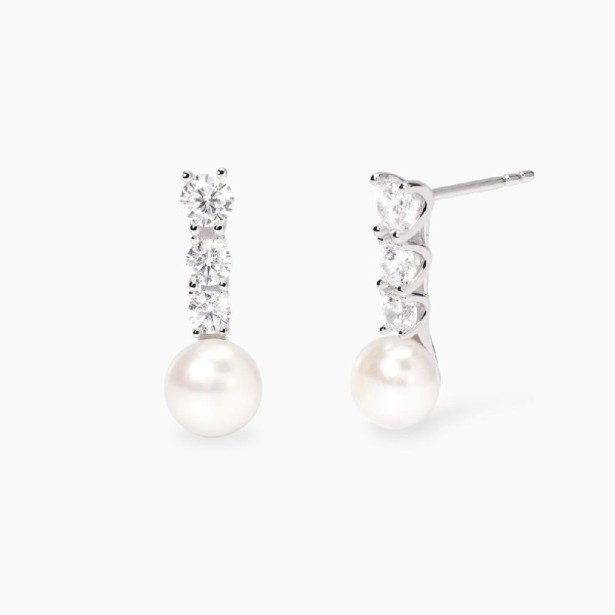 MABINA 563926 - Orecchini in argento 925/°°° perle coltivate e zirconi
