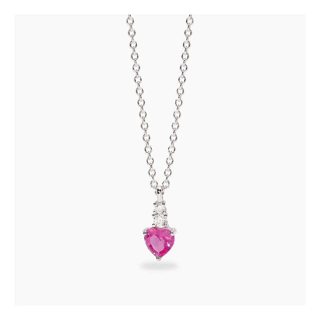 MABINA 553860 - Girocollo in argento 925/°°° corindone rosa sintetico e zirconi