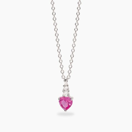 MABINA 553860 - Girocollo in argento 925/°°° corindone rosa sintetico e zirconi
