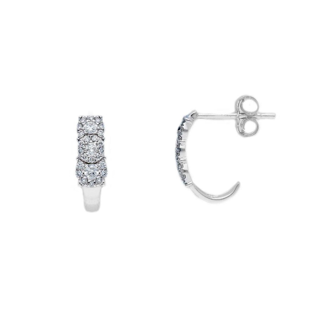 Orecchini in oro bianco 375/ooo con diamante