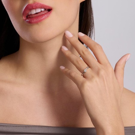 MABINA 523468 Anello in argento 925/°°° abbraccio e diamante lab-grown