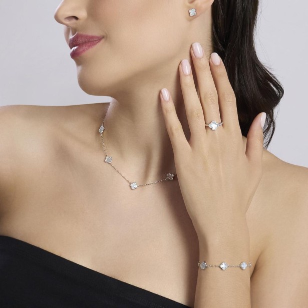 MABINA 523487 - Anello in argento 925/°°° madreperla e zirconi