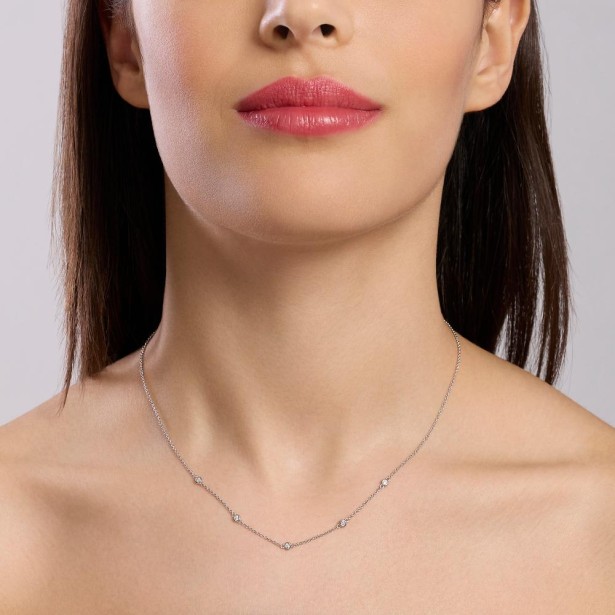 MABINA 553815 - Girocollo in argento 925/°°°  e diamanti lab-grown
