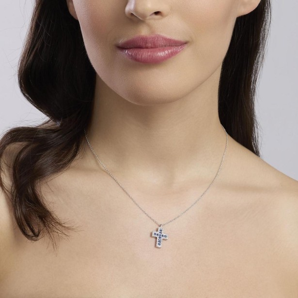 MABINA 553848 - Girocollo in argento 925/°°° zaffiri sintetici e zirconi