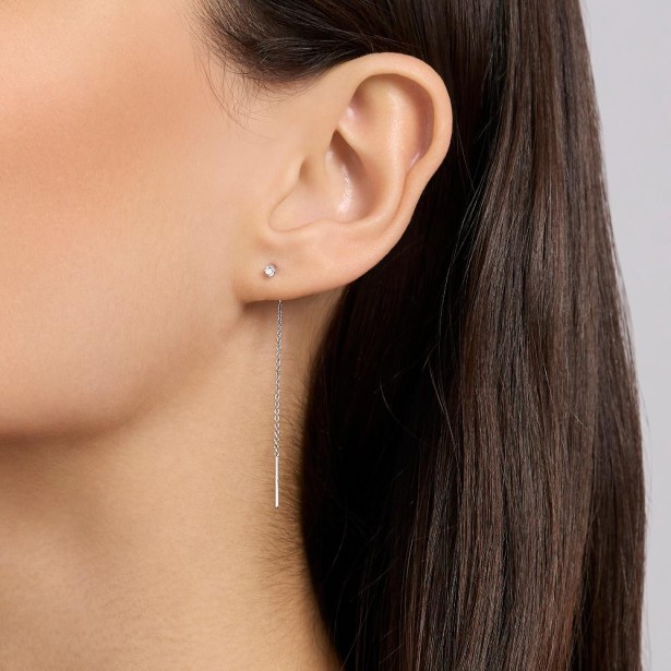 MABINA 563899 - Orecchini in argento 925/°°°  e diamanti lab-grown