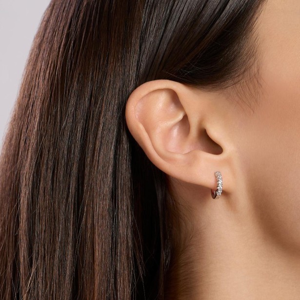 MABINA 563904 - Orecchini in argento 925/°°°  e diamanti lab-grown