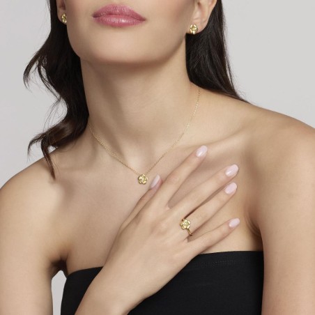 MABINA 563934 - Orecchini in argento 925/°°° placcato oro 18Kt e zircone