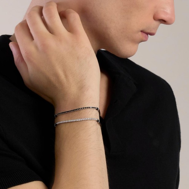 MABINA 534122 - Bracciale in argento 925/°°° nylon e zirconi