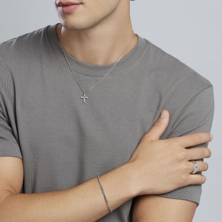 MABINA 553818 - Collana in argento 925/°°° elemento placcato oro 18Kt e zircone