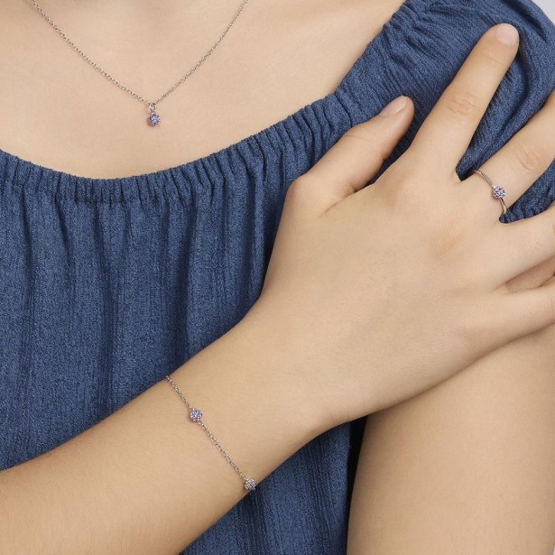 MABINA 533876 - Bracciale in argento 925/°°° tormalina sintetica e zirconi