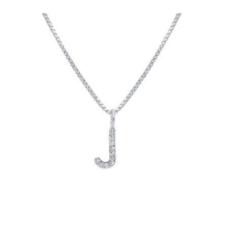 Girocollo in argento 925/°°° e zirconia cubica con iniziale