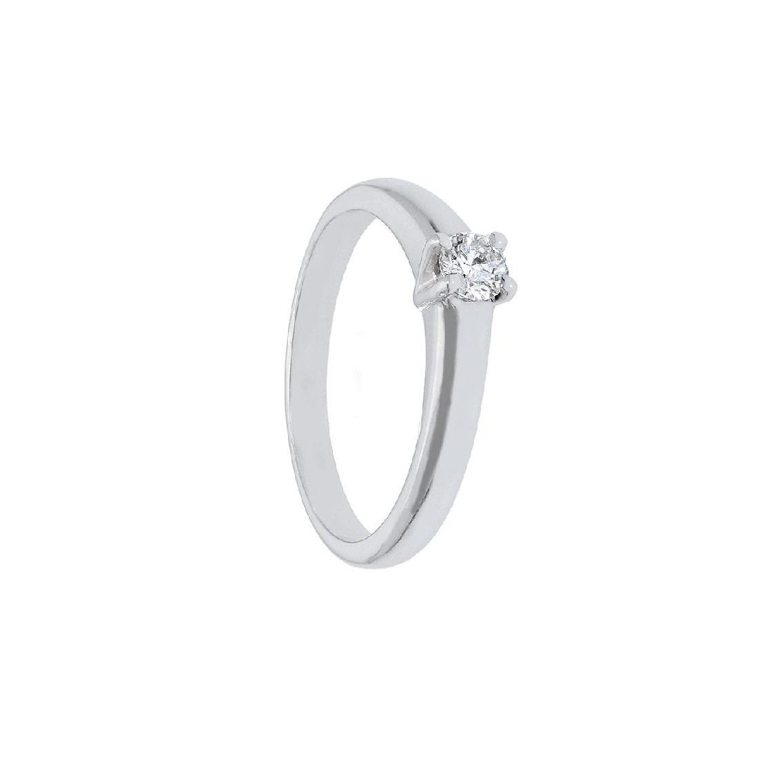 Anello solitario in oro bianco 750/ooo e diamante
