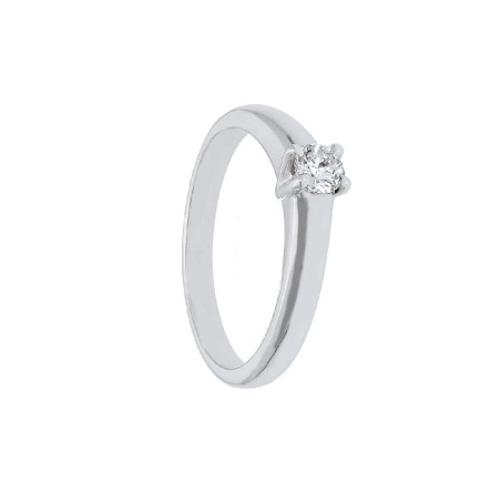 Anello solitario in oro bianco 750/ooo e diamante