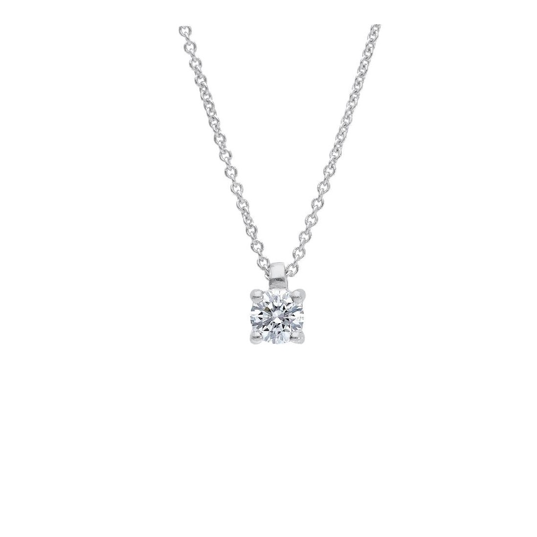 Girocollo punto luce in oro bianco 750/ooo e diamante