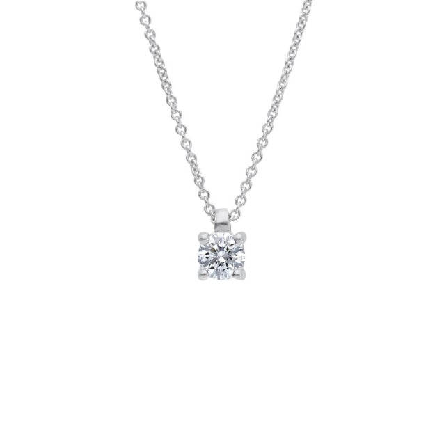 Girocollo punto luce in oro bianco 750/ooo e diamante