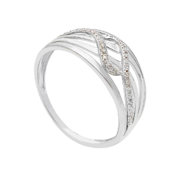 Anello in oro bianco 375/°°° e diamante