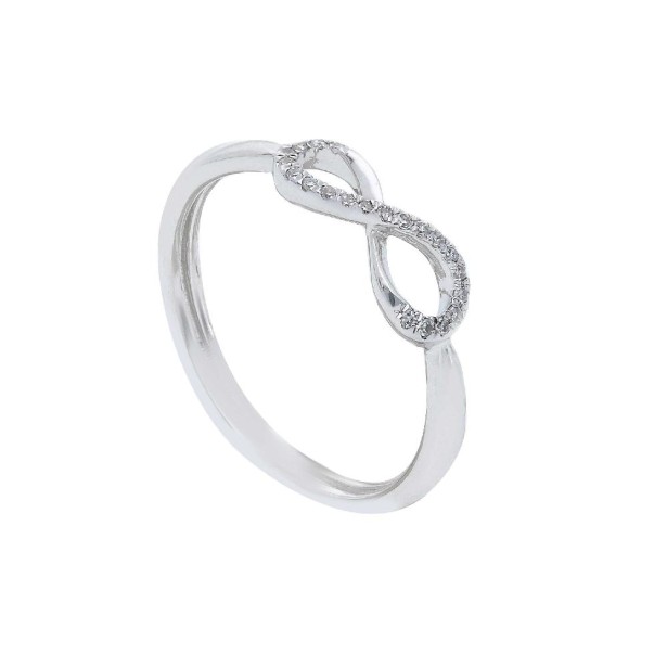 Anello in oro bianco 750/°°° e diamante con infinito