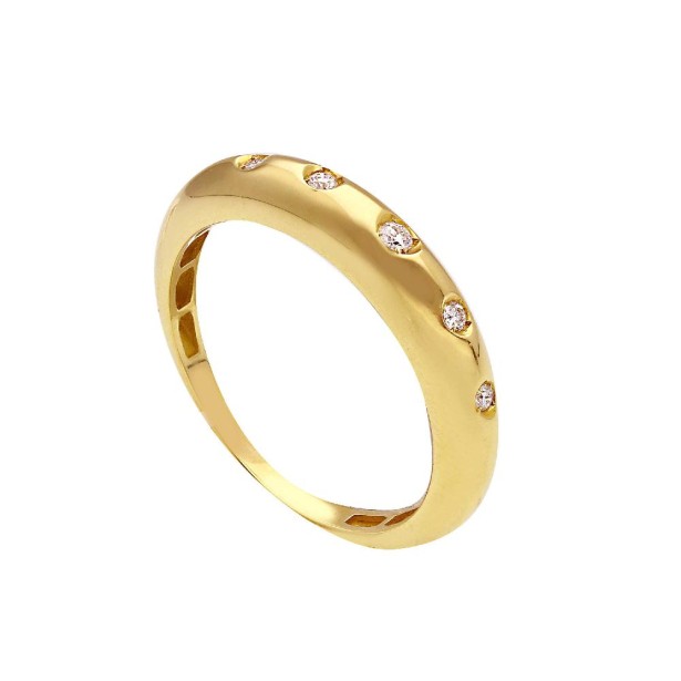 Anello in oro giallo 750/°°° e diamante