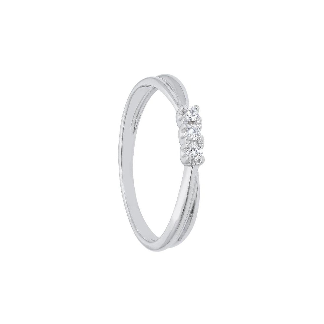 Anello trilogy in oro bianco 750/°°° e diamante