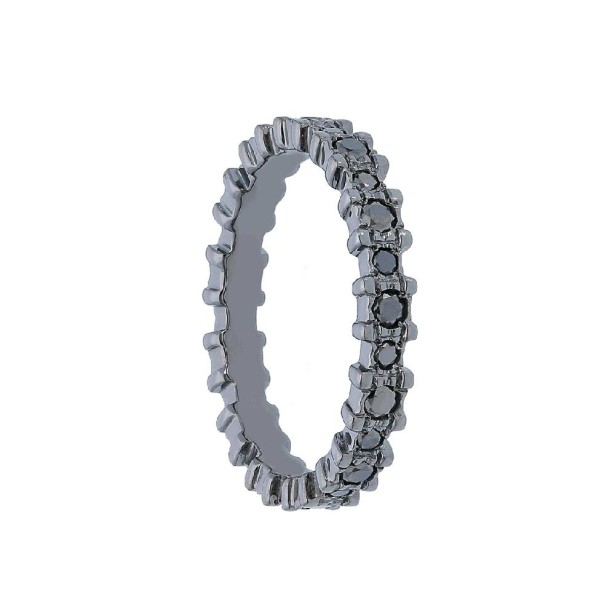 Anello eternity in oro brunito 750/ooo e diamante black