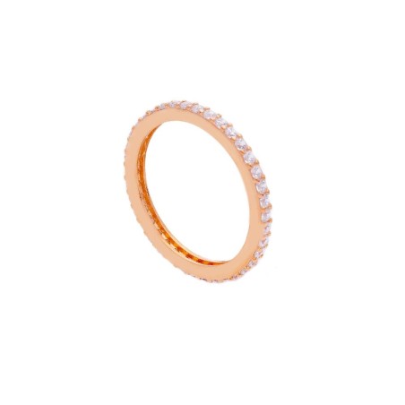 Anello eternity in argento rosè 925/°°° e zirconia cubica