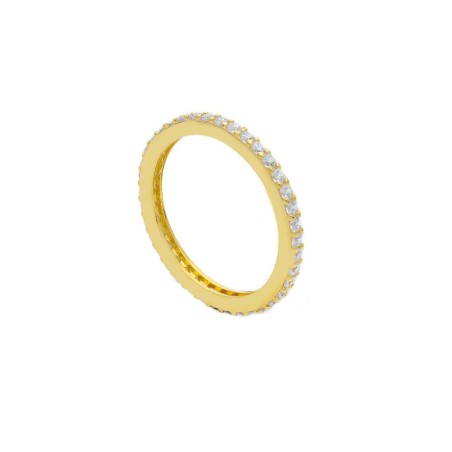 Anello eternity in argento dorato 925/ooo e zirconia cubica