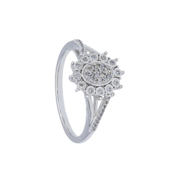 Anello in oro bianco 750/°°° e diamante