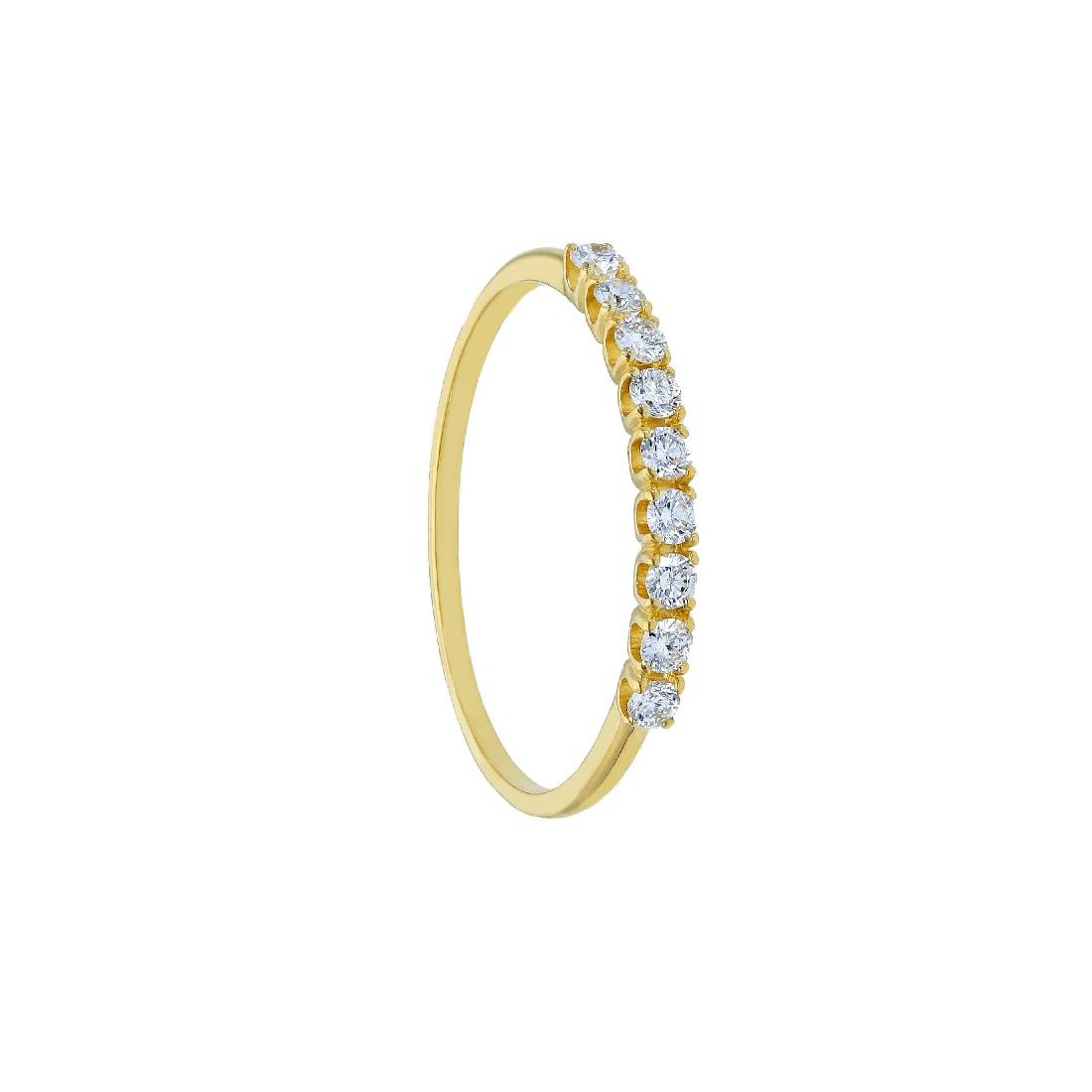 Anello riviere in oro giallo 750/°°° e diamante