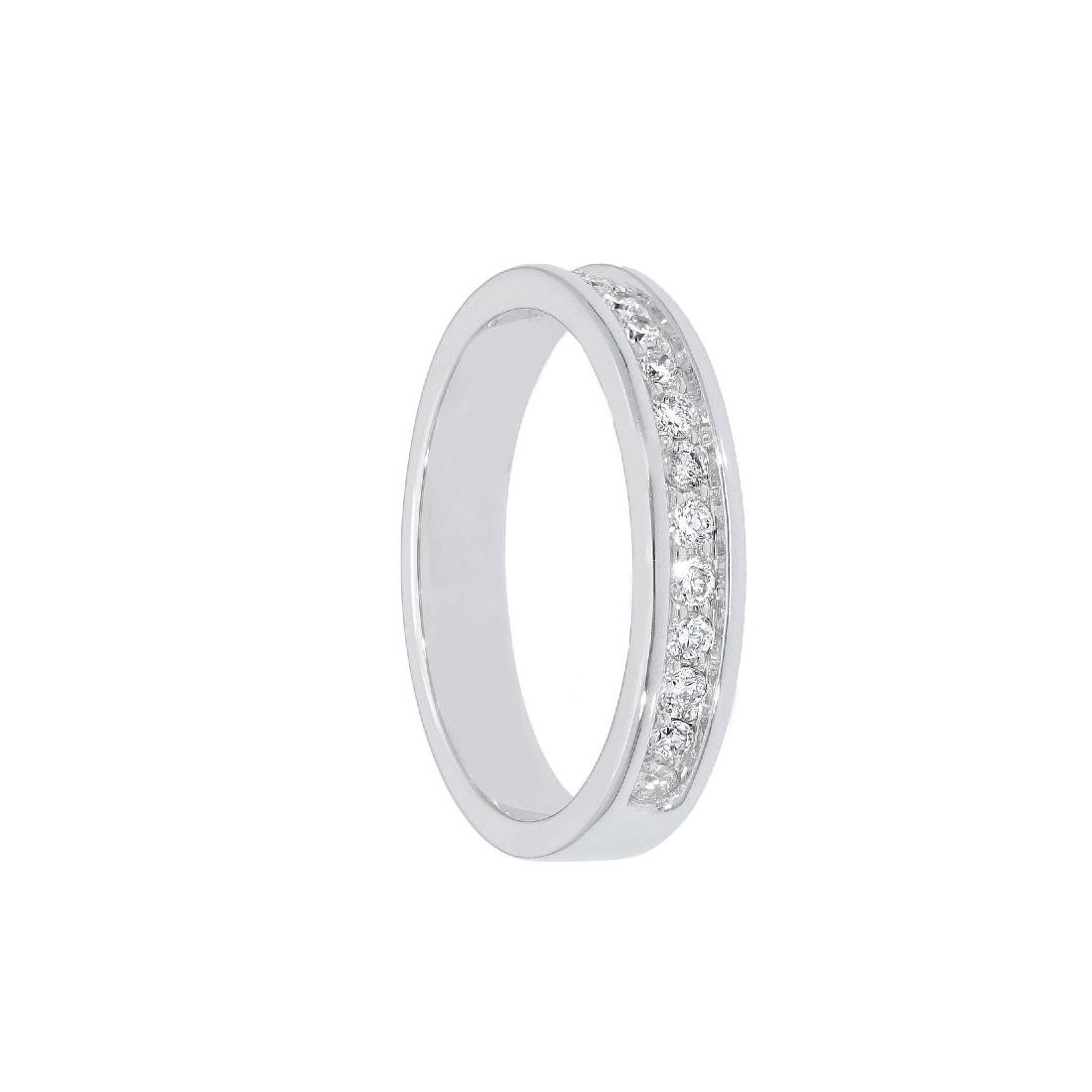 Anello eternity in oro bianco 750/°°° e diamante
