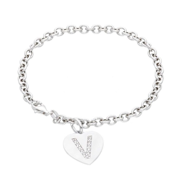 Bracciale in argento 925/ooo e zirconia cubica con iniziale