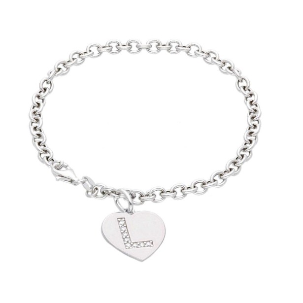 Bracciale in argento 925/ooo e zirconia cubica con iniziale