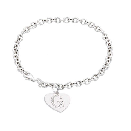 Bracciale in argento 925/ooo e zirconia cubica con iniziale