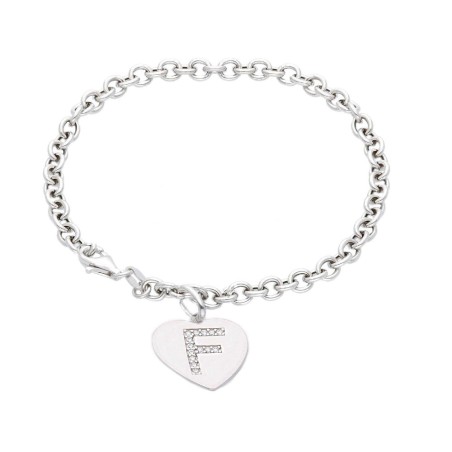 Bracciale in argento 925/ooo e zirconia cubica con iniziale