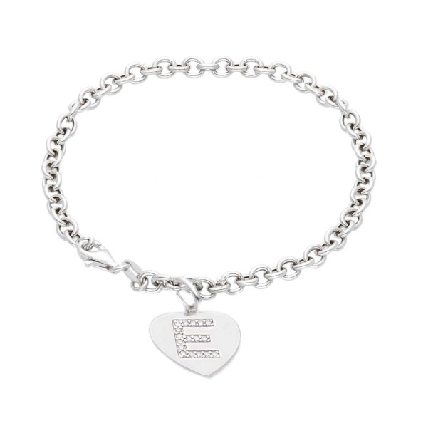 Bracciale in argento 925/ooo e zirconia cubica con iniziale