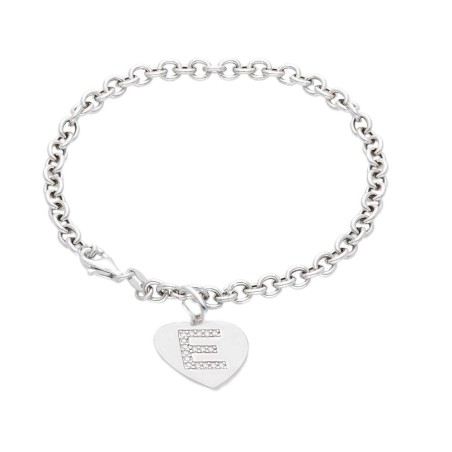 Bracciale in argento 925/ooo e zirconia cubica con iniziale