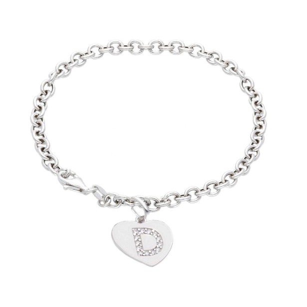 Bracciale in argento 925/ooo e zirconia cubica con iniziale