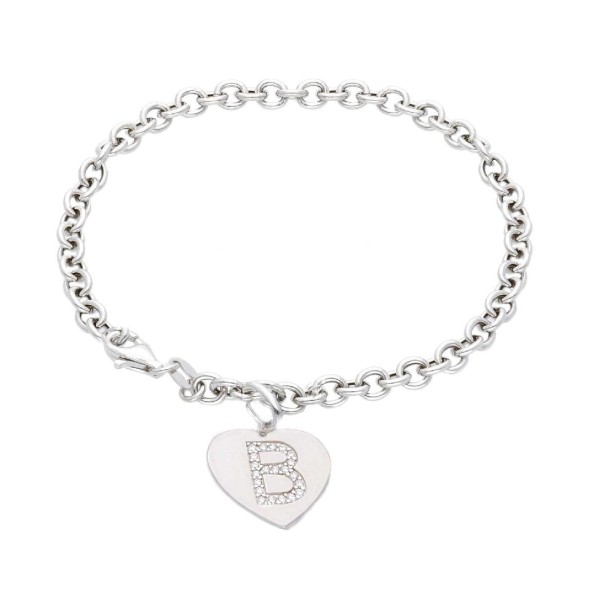 Bracciale in argento 925/ooo e zirconia cubica con iniziale