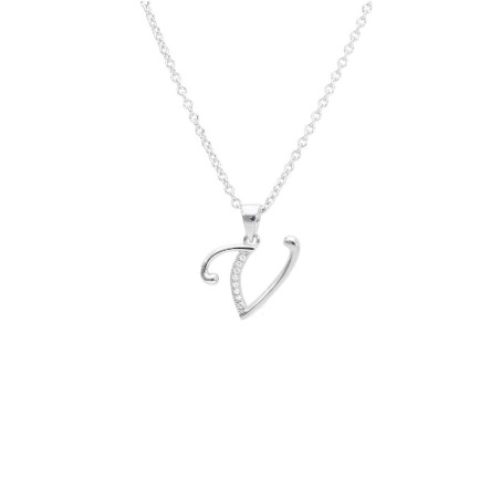 Girocollo in argento 925/°°° e zirconia cubica con iniziale