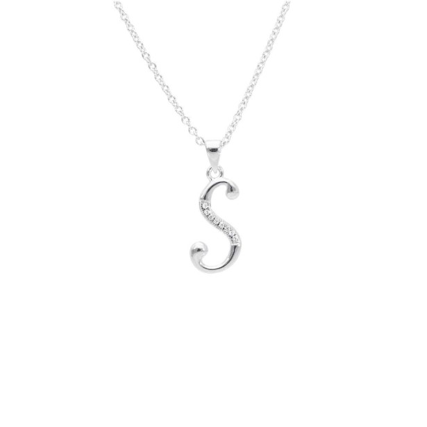 Girocollo in argento 925/°°° e zirconia cubica con iniziale