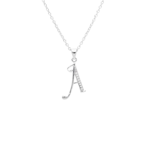 Girocollo in argento 925/°°° e zirconia cubica con iniziale