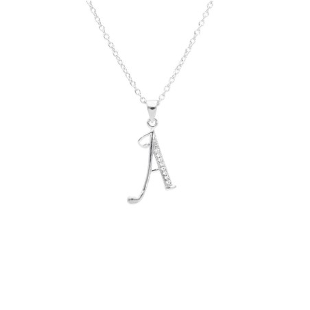 Girocollo in argento 925/°°° e zirconia cubica con iniziale