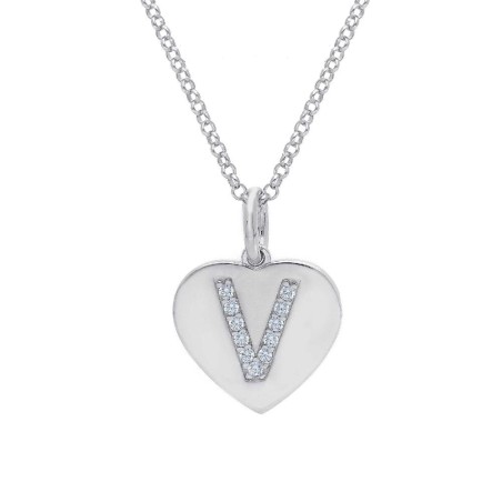 Girocollo in argento 925/ooo e zirconia cubica con iniziale