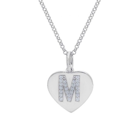 Girocollo in argento 925/ooo e zirconia cubica con iniziale