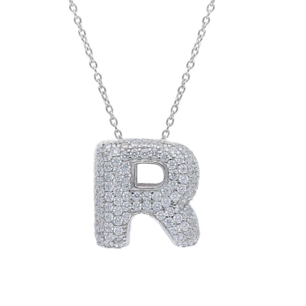 Girocollo in argento 925/°°° e zirconia cubica con iniziale