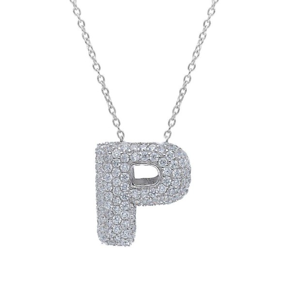 Girocollo in argento 925/°°° e zirconia cubica con iniziale