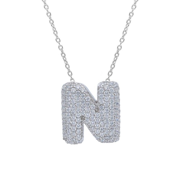 Girocollo in argento 925/°°° e zirconia cubica con iniziale