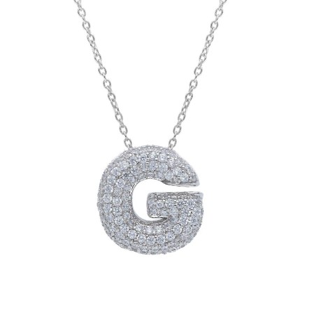 Girocollo in argento 925/°°° e zirconia cubica con iniziale