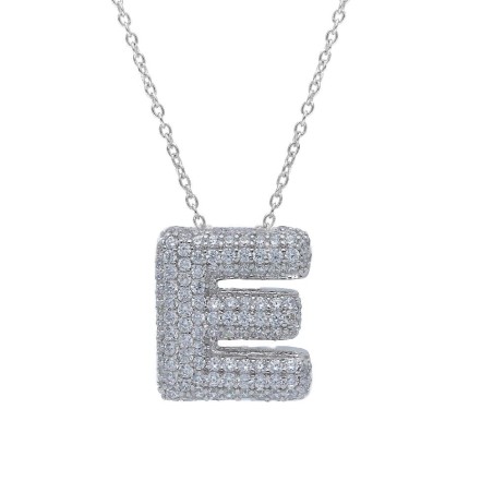 Girocollo in argento 925/°°° e zirconia cubica con iniziale